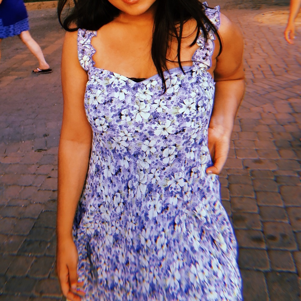 Purple midi dress